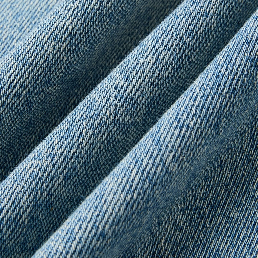 Fashion workwear jeans high street embroidery loose wide pants