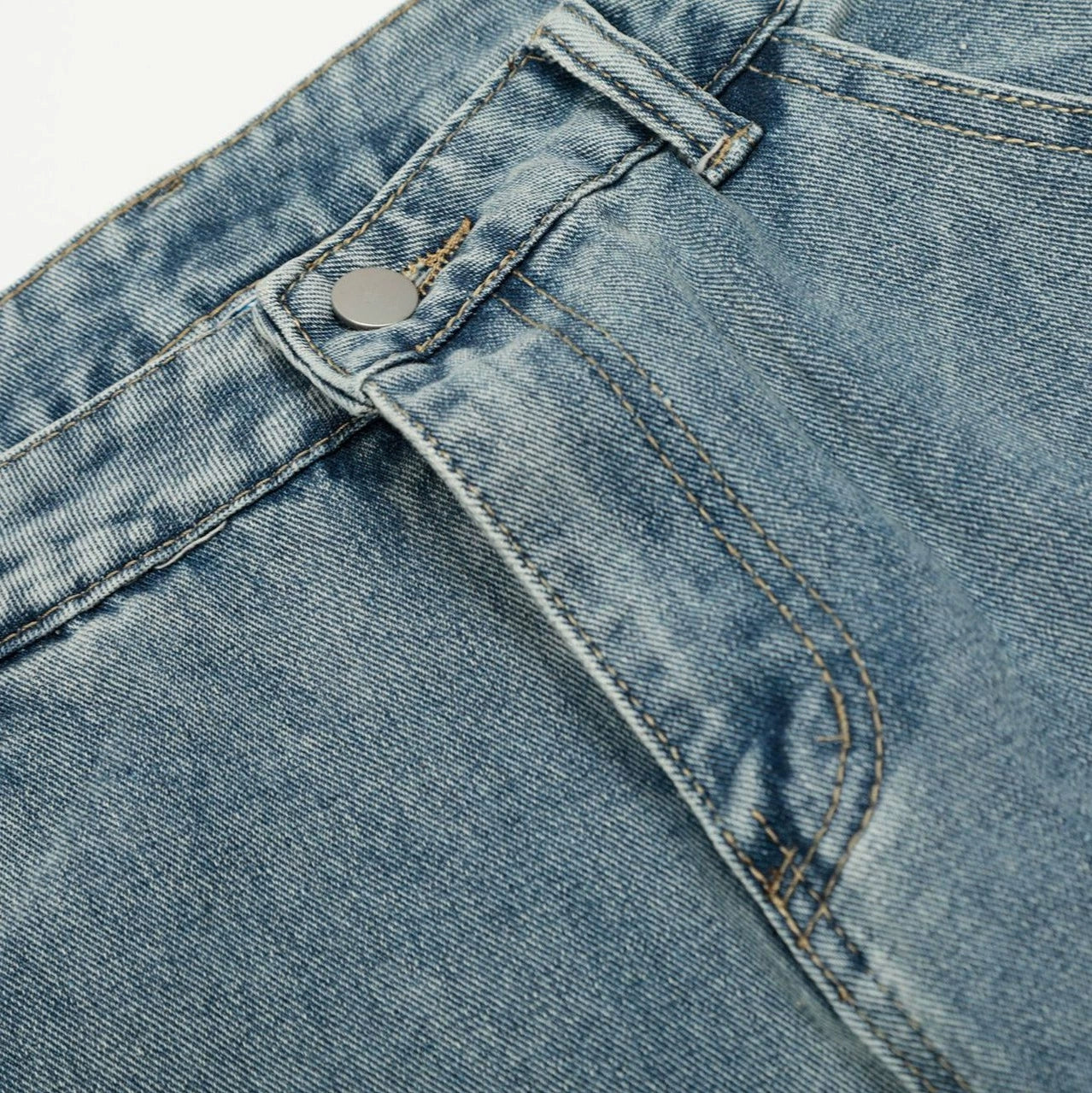 Fashion workwear jeans high street embroidery loose wide pants