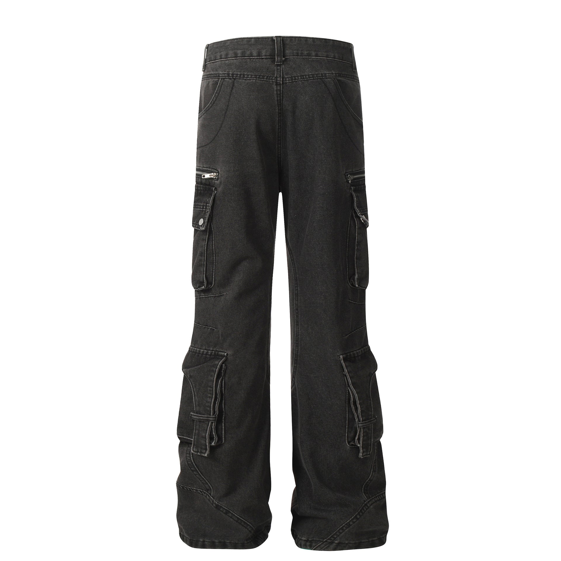 New Multi-Pocket Work Jeans Couple Pants