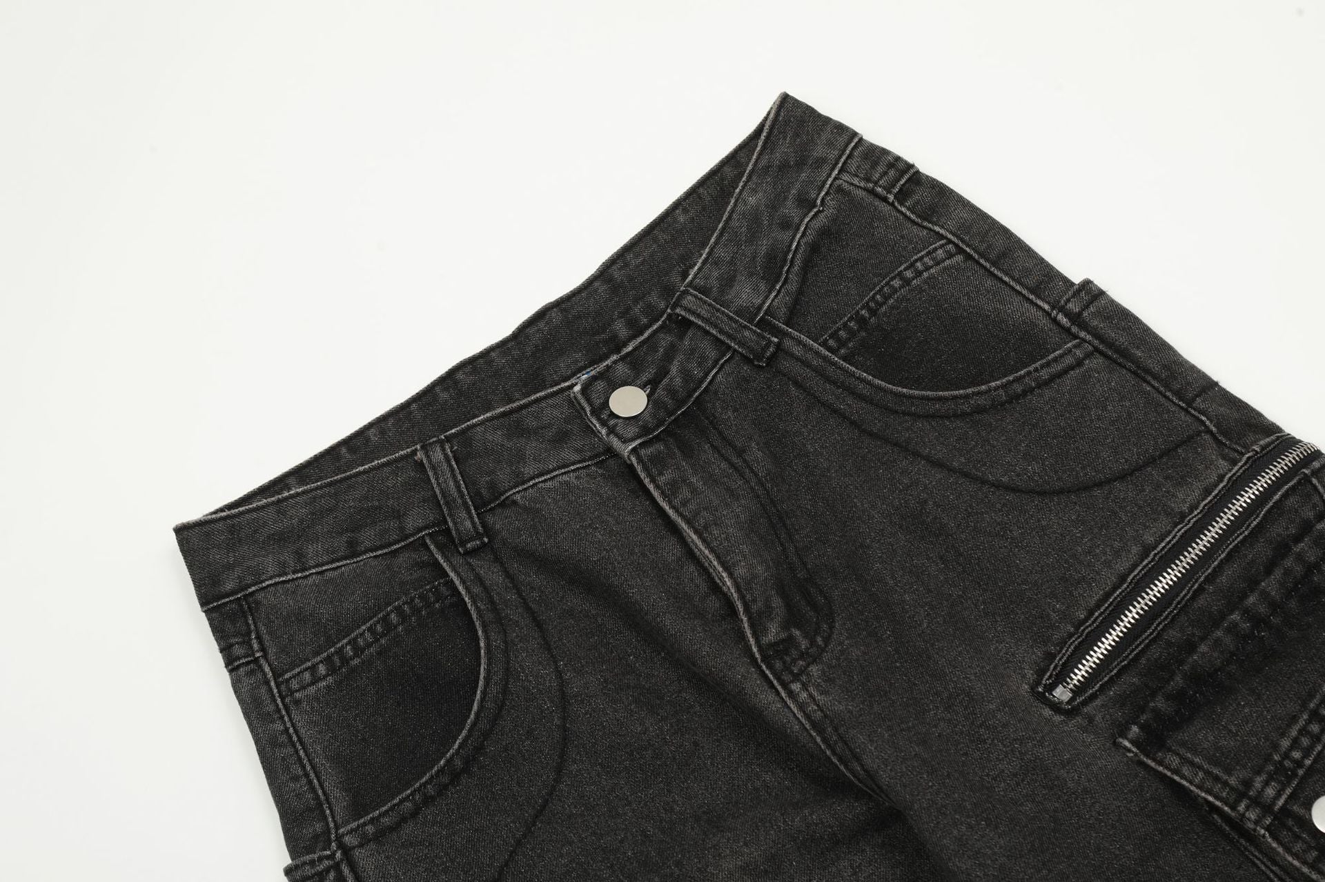 New Multi-Pocket Work Jeans Couple Pants