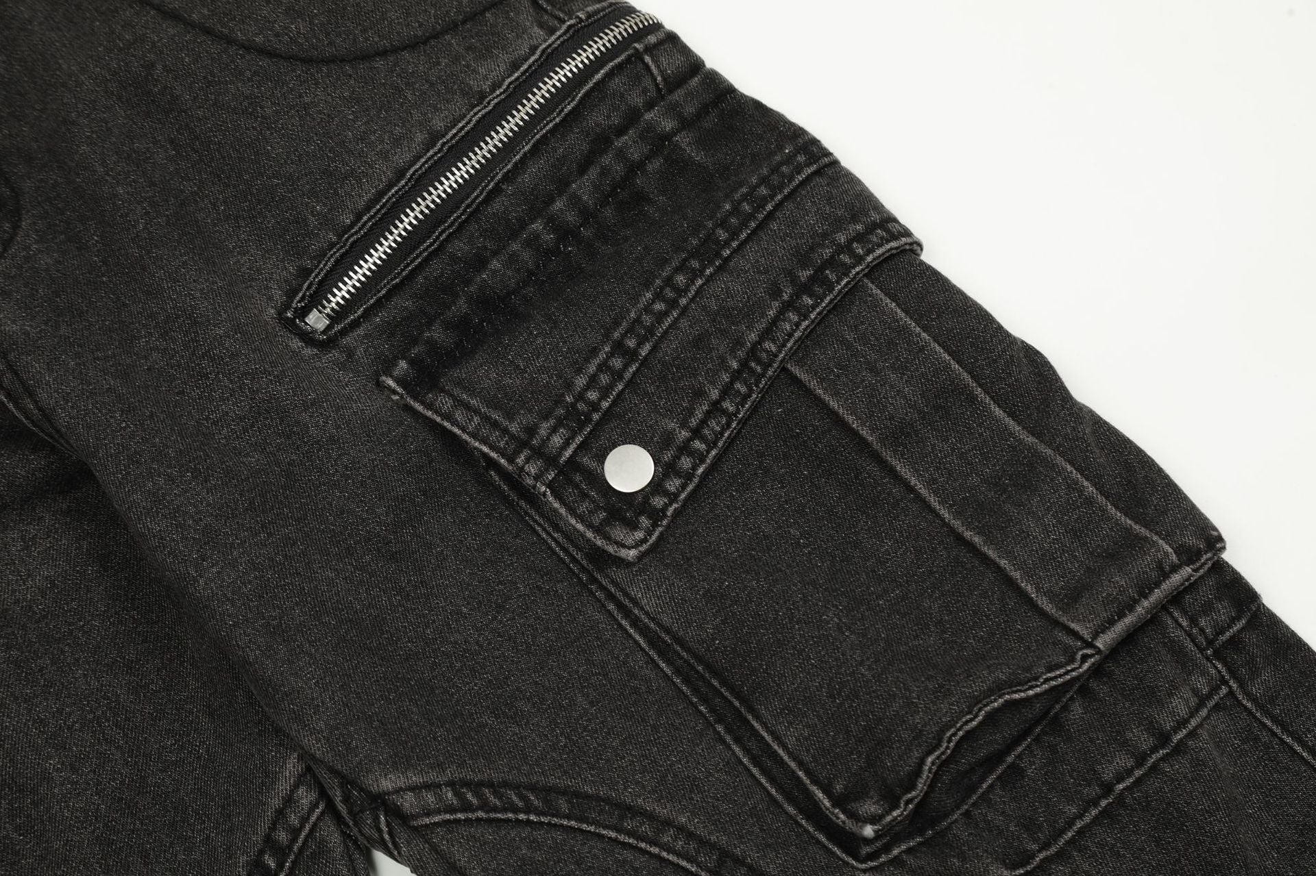 New Multi-Pocket Work Jeans Couple Pants