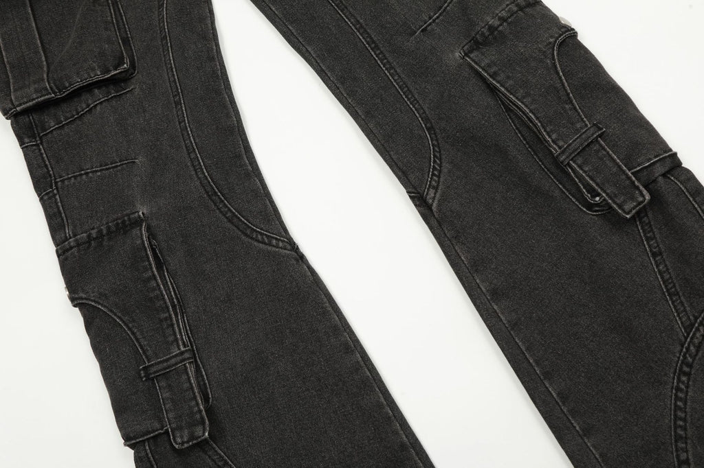 New Multi-Pocket Work Jeans Couple Pants