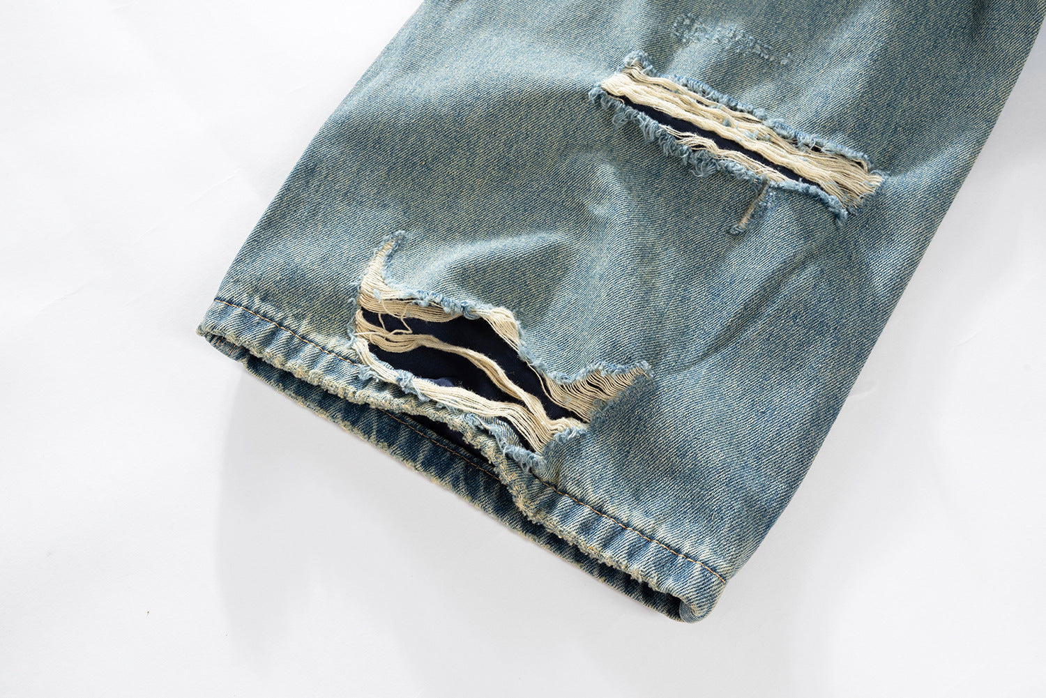 New Retro Loose Street Beggar Tassel Ripped Jeans