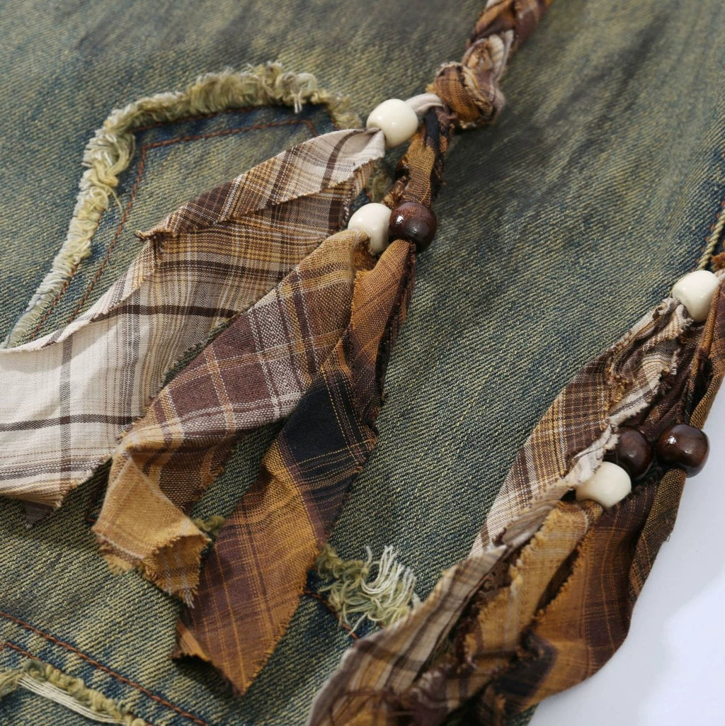 Fashion retro ripped jeans