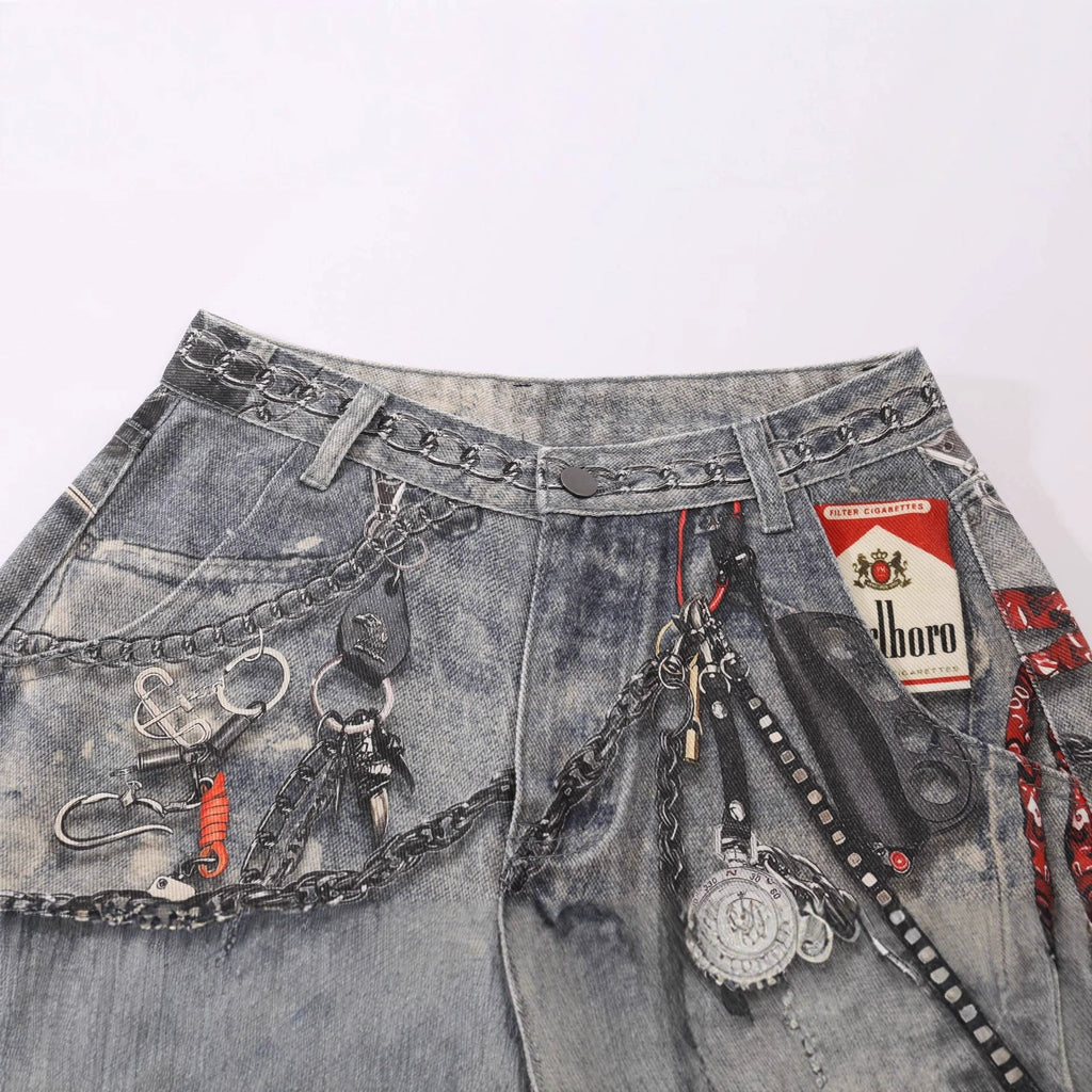 Ripped vintage fashion jeans