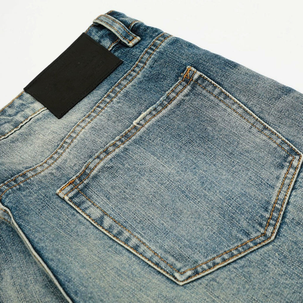 Fashion workwear jeans high street embroidery loose wide pants