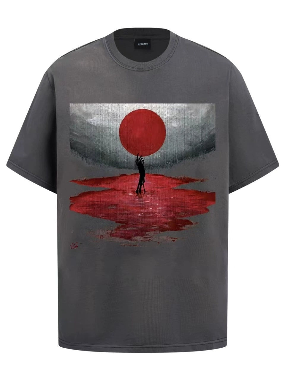 Fashion printed solid color T-shirt