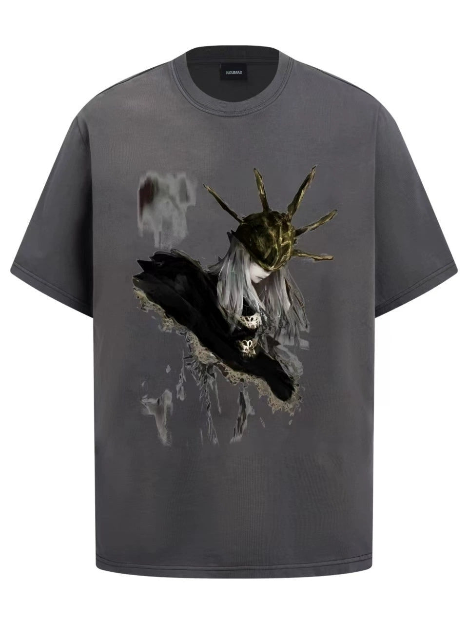 Fashion printed solid color T-shirt