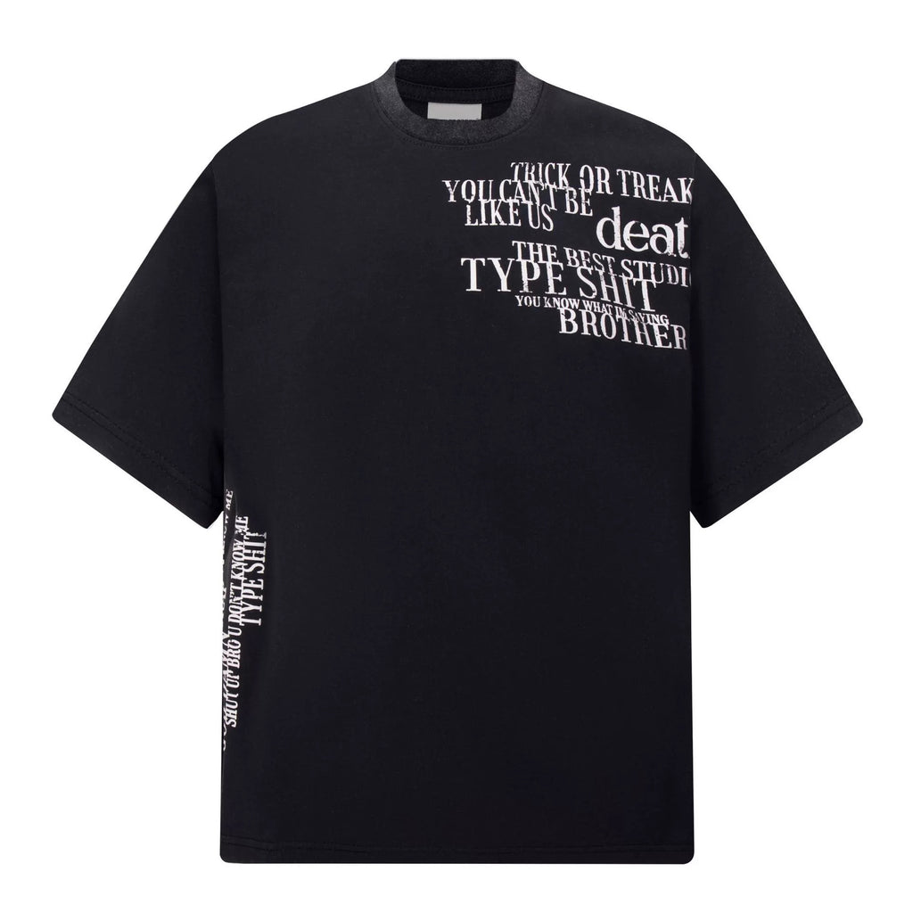 Fashion printed solid color T-shirt