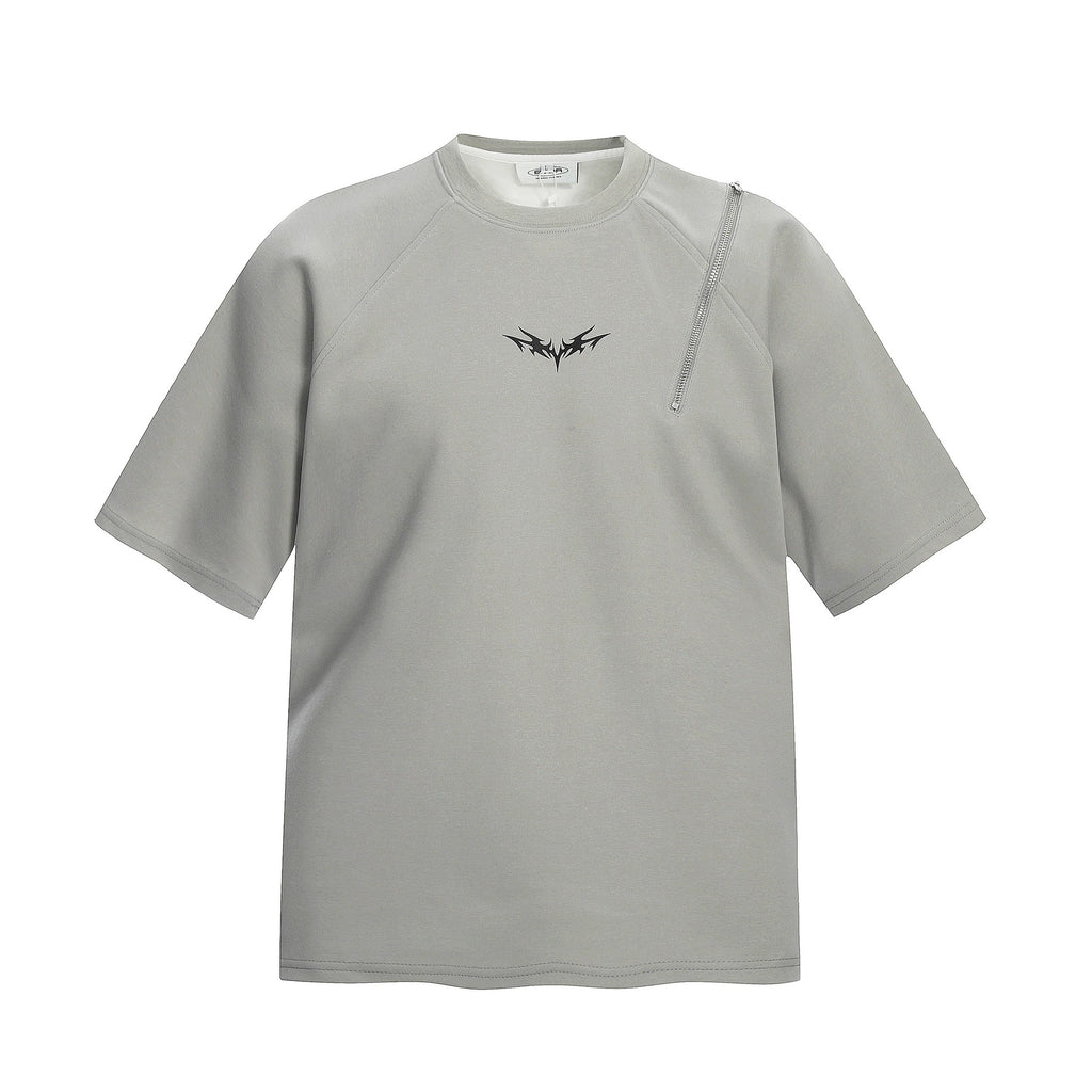 Fashion printed solid color T-shirt